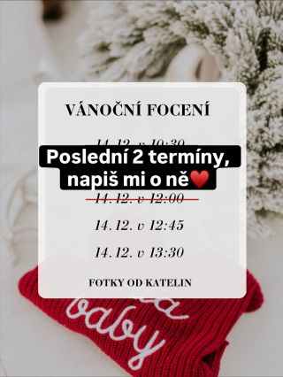 🤫 Pssst… mám tu poslední dva volné časy na vánoční focení. Pokud jsi čekala na znamení, tak právě přišlo. ✨ 📸 14. 12. v...